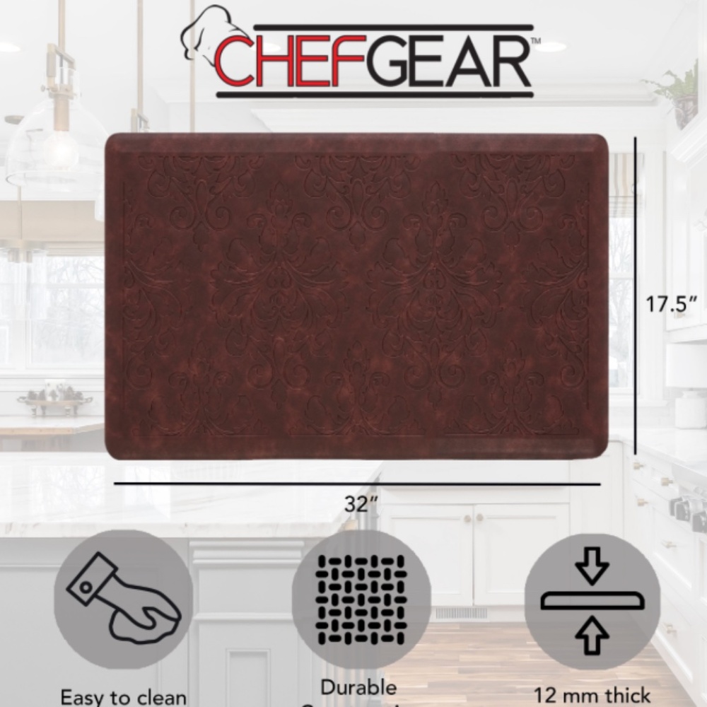 Chef Gear Marni Fatigue-Resistant Kitchen Mat, 17.5" X 32" - Red